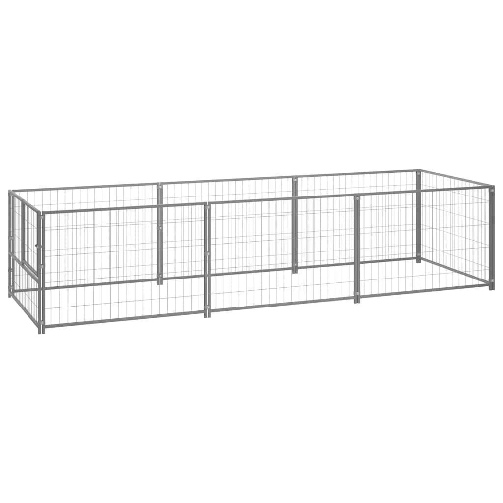 EU-Direct-vidaxl-3082101-Outdoor-Dog-Kennel-Silver-3-msup2-Steel-House-Cage-Foldable-Puppy-Cats-Slee-1948940-1