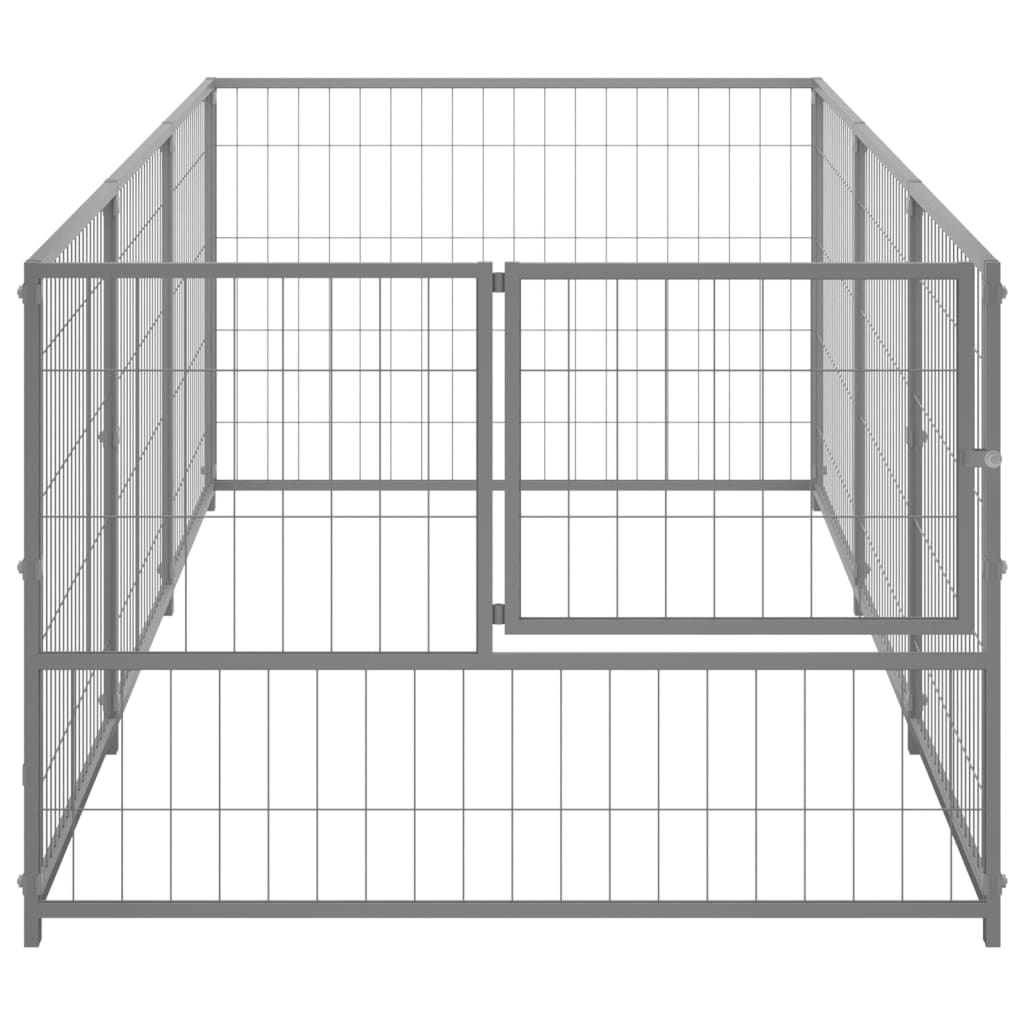 EU-Direct-vidaxl-3082101-Outdoor-Dog-Kennel-Silver-3-msup2-Steel-House-Cage-Foldable-Puppy-Cats-Slee-1948940-4