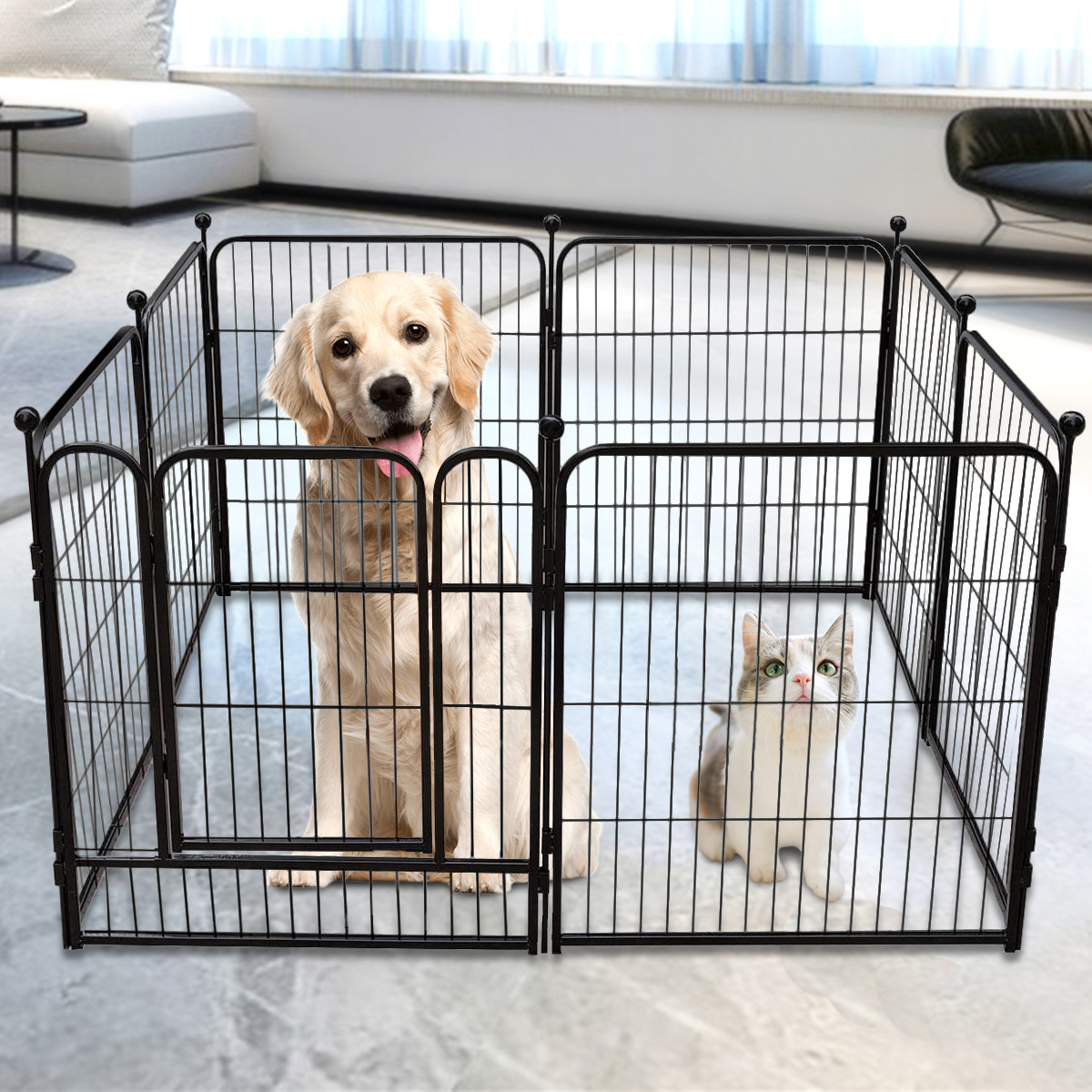 PawGiant-Dog-Pen-8-Panels-40quot-Height-RV-Dog-Fence-Outdoor-Playpens-Exercise-Pen-for-Dogs-Metal-Pr-1828107-7