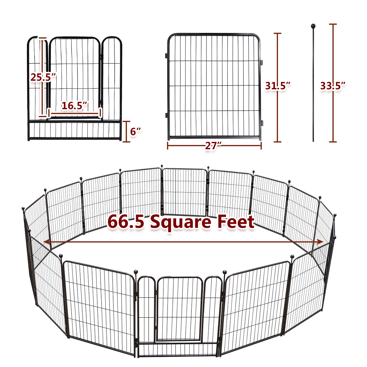 PawGiant-Heavy-Duty-Metal-Dog-Exercise-Playpen-Fence-for-Indoor-Outdoor-16-Panels-32-Inch-Height-1720615-2