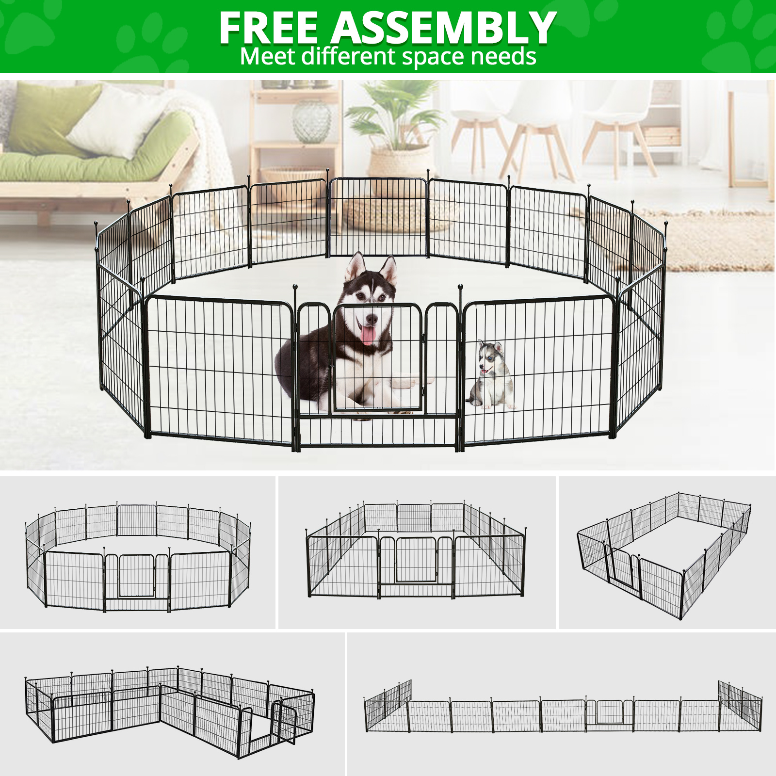 PawGiant-Heavy-Duty-Metal-Dog-Exercise-Playpen-Fence-for-Indoor-Outdoor-16-Panels-32-Inch-Height-1720615-11