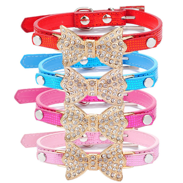 Pet-Dog-Puppy-PU-Bowknot-Shiny-Rhinestone-Collar-968242-9