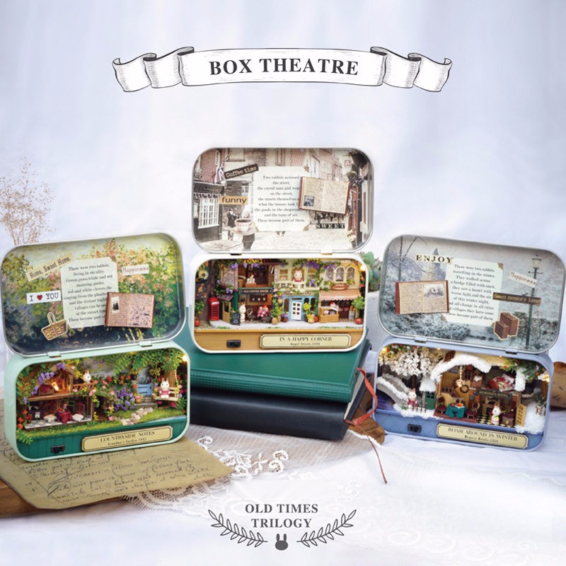 Cuteroom-Old-Times-Trilogy-DIY-Box-Theatre-Dollhouse-Miniature-Tin-Box-Doll-House-With-LED-Light-Ext-1113346-1