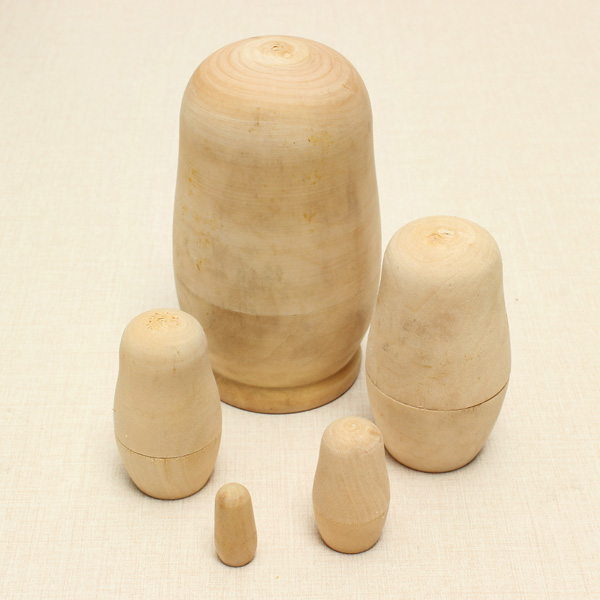 5PcsSet-Matryoshka-Russian-Doll-Unpainted-Model-Kids-DIY-Gift-Wooden-Toys-976488-3