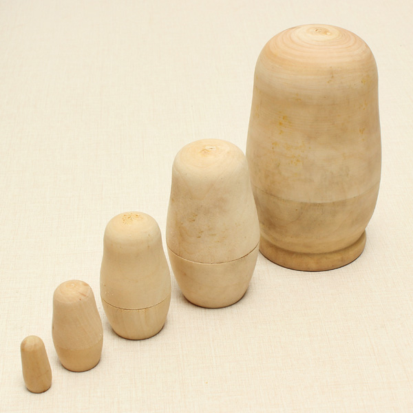 5PcsSet-Matryoshka-Russian-Doll-Unpainted-Model-Kids-DIY-Gift-Wooden-Toys-976488-5