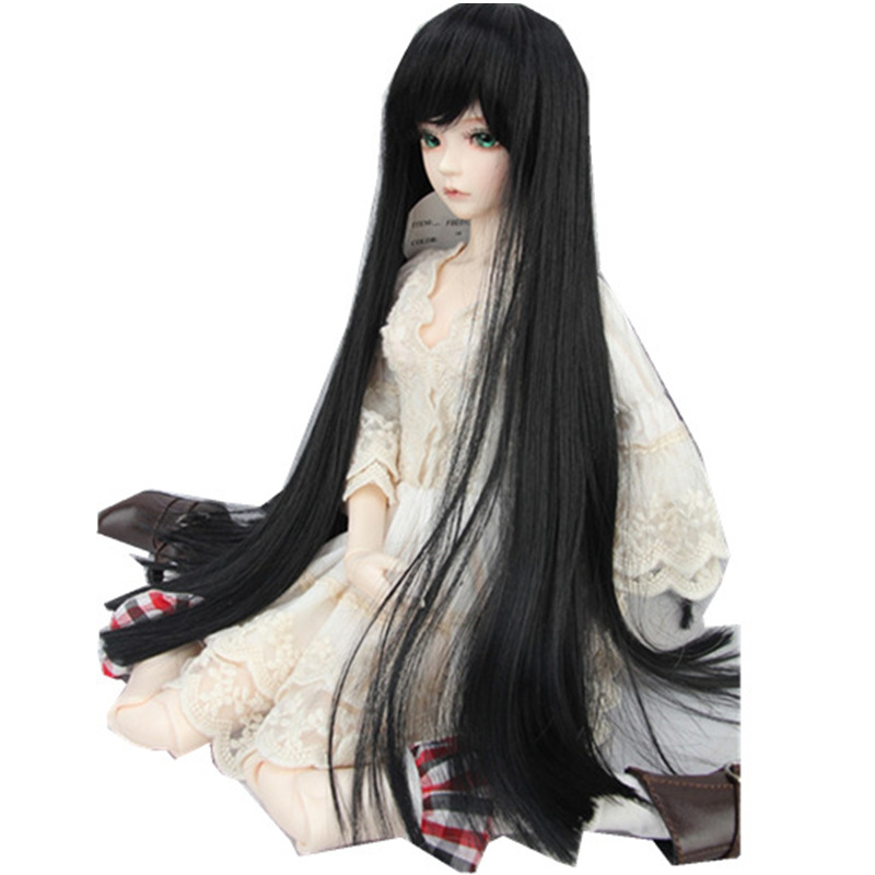 BJD-Doll-Wig-8-9quot-22-24cm-13-BJD-SD-Long-Straight-Hair-Black-Toy-Costume-Wig-1220052-1