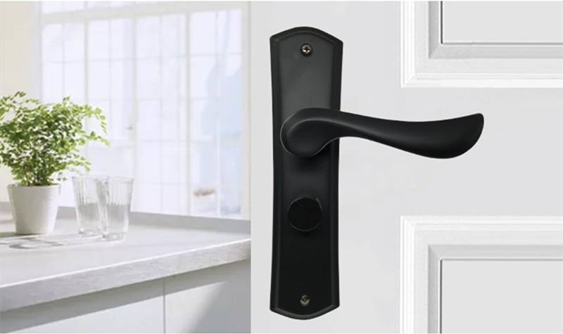 Matte-Black-Aluminum-Door-Lock-Mechanical-Interior-Door-Handle-Cylinder-Lock-Lever-Latch-Home-Securi-1790958-8