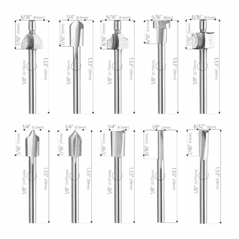 10Pcs-HSS-Woodworking-Trimming-Knife-Titanium-Plated-Sharpening-Knife-Micro-Milling-Cutter-Wood-Carv-1762072-7