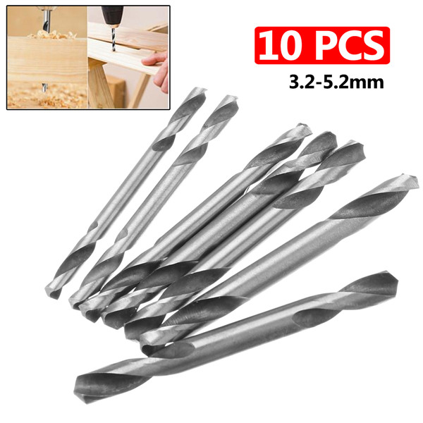 10pcs-32354042455052mm-HSS-Straight-Shank-Double-Head-Twist-Drill-Bit-1269185-2