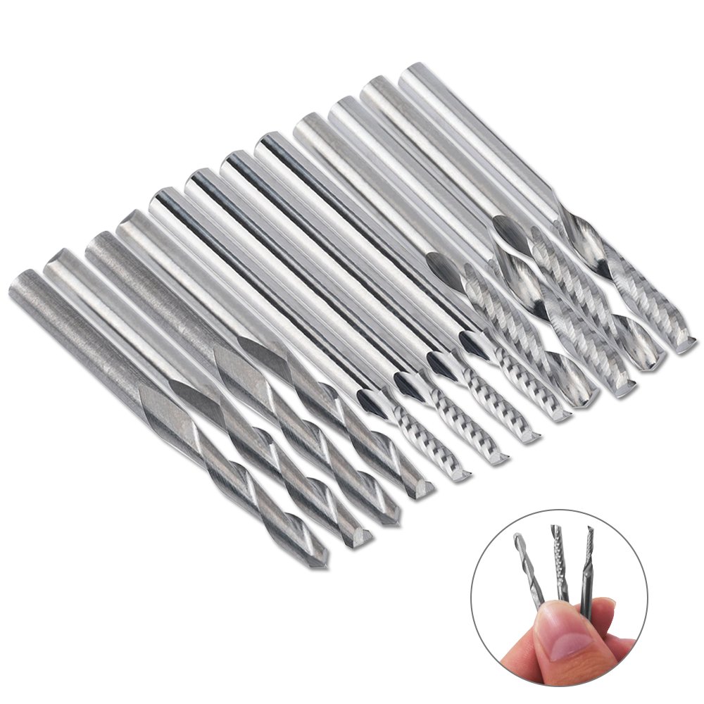 12-Pcs-Carbide-End-Mill-Cutter-18quot-Cnc-Router-Bits-Double-Flute-Tools-1-Flute-Single-Edged-Millin-1856635-4