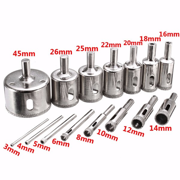 15pcs-3-45mm-Diamond-Coated-Core-Hole-Saw-Drill-Bit-for-Marble-Tile-1108527-1