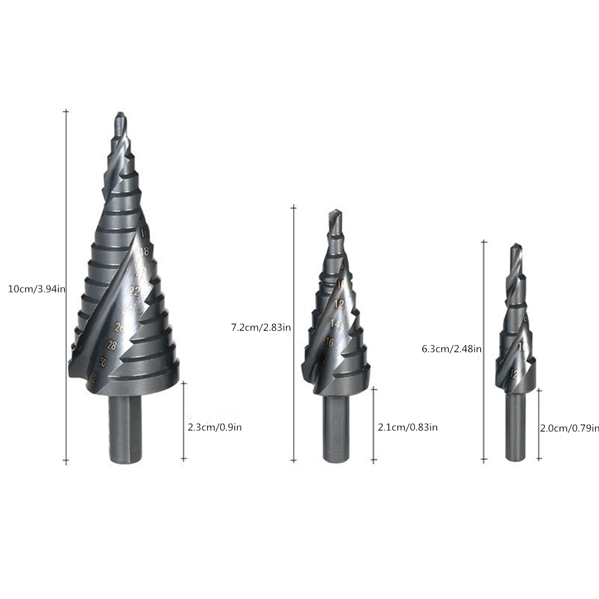 3pcs-4-122032mm-HSS-Step-Drill-Bits-Set-Spiral-Grooved-Hole-Cutter-1167892-5