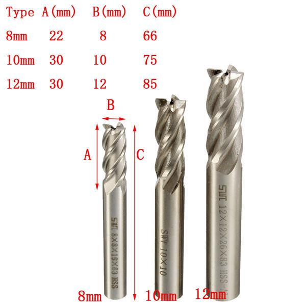 3pcs-HSS-Straight-Shank-End-Mill-Cutter-4-Flute-End-Mill-Cutter-81012mm-CNC-Tool-1056053-1