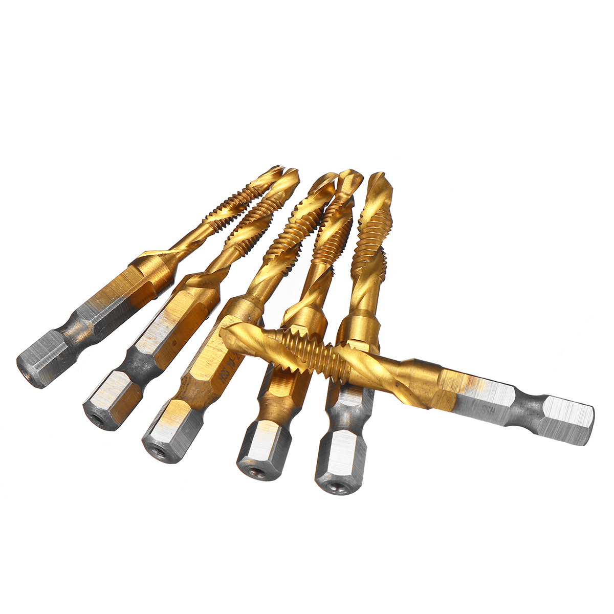 6pcs-14-Inch-M3-M10-Composite-Tap-HSS-Combination-Drill-Tap-Bit-Set-Hex-Shank-Deburr-Countersink-Bit-1730756-7