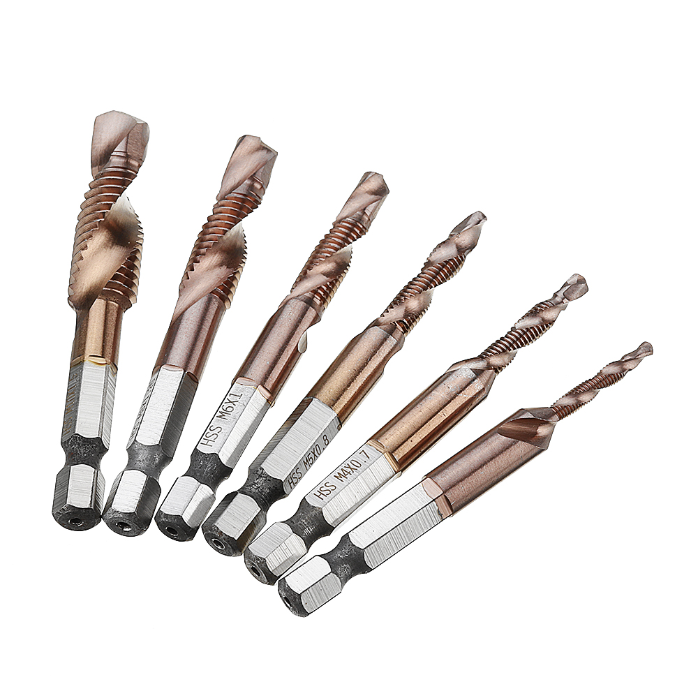 6pcs-M3-M10-Combination-Drill-Tap-Bit-Set-HSS-6542-AlTiN-Coated-Deburr-Countersink-Drill-Bits-1475736-6