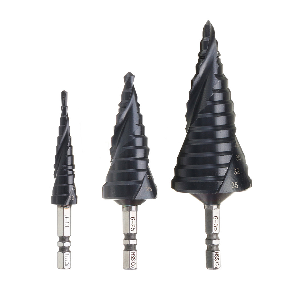 Drillpro-3-136-256-35mm-HRC89-M35-Cobalt-Step-Drill-Bit-TiAlN-Coated-Step-Drill-14-Inch-Hexagon-Shan-1328960-1