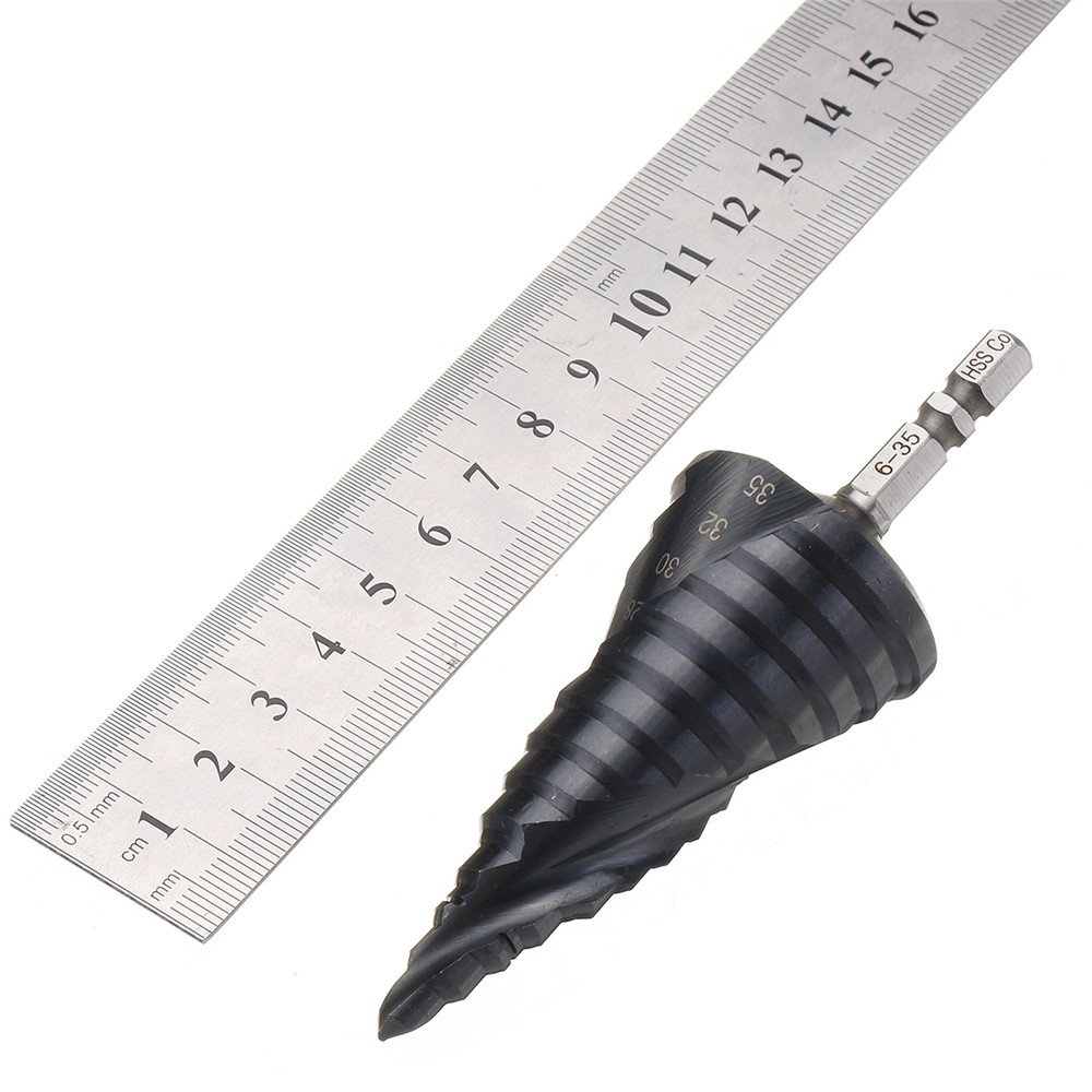 Drillpro-3-136-256-35mm-HRC89-M35-Cobalt-Step-Drill-Bit-TiAlN-Coated-Step-Drill-14-Inch-Hexagon-Shan-1328960-9