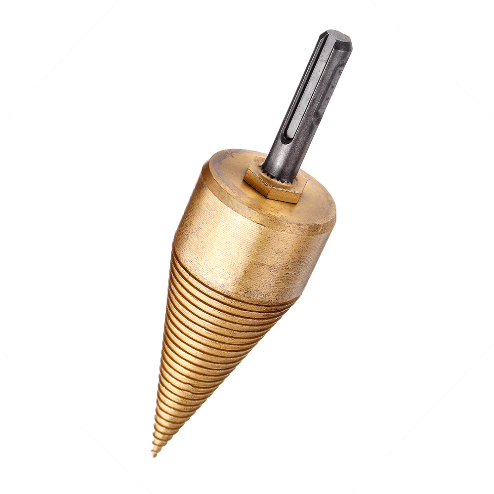 Drillpro-3242mm-Titanium-Coated-HSS-RoundSquareHexagonal-Shank-Firewood-Drill-Bit-Splitter-Wood-Spli-1789141-2