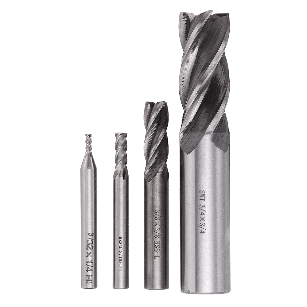 Drillpro-34-38-316-332-Inch-Imperial-Milling-Cutter-High-Speed-Steel-CNC-Cutter-Spiral-End-Mill-1624485-1