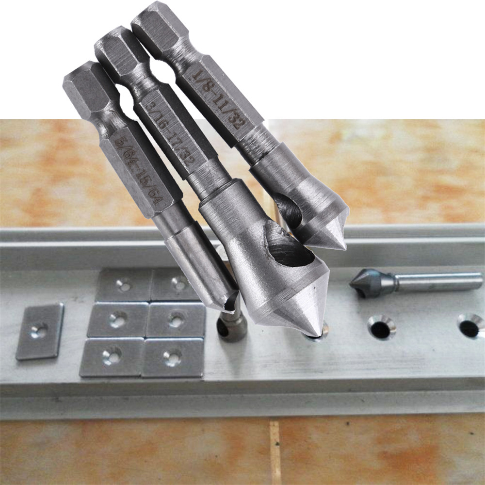 Drillpro-3pcs-Countersink-Drill-Bit-HSS-Deburring-Drill-Bit-Woodworking-Metal-Tool-1356757-8