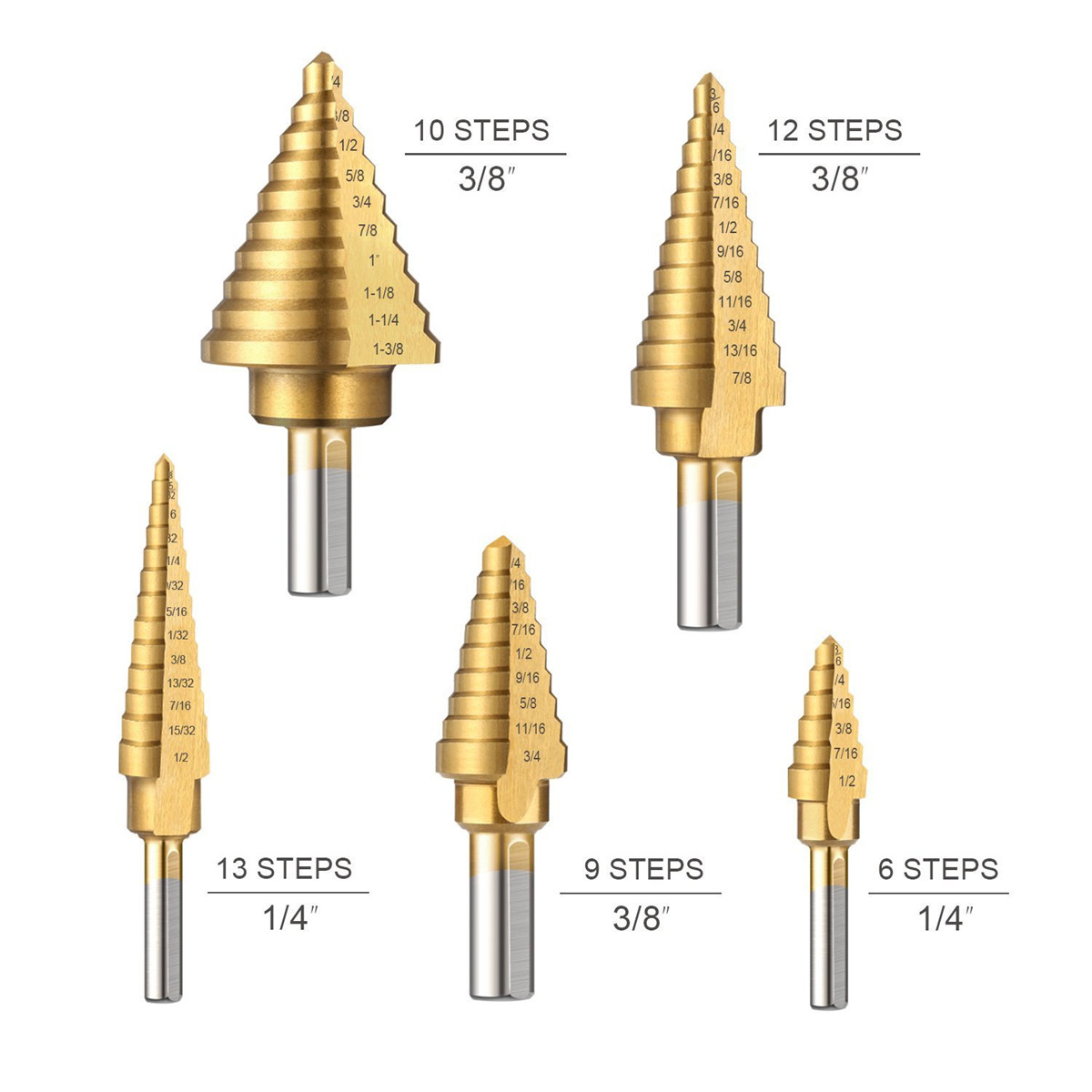 Drillpro-6Pcs-HSS-Titanium-Coated-Step-Drill-Bit-With-Center-Punch-Drill-Set-Hole-Cutter-Drilling-To-1259466-6