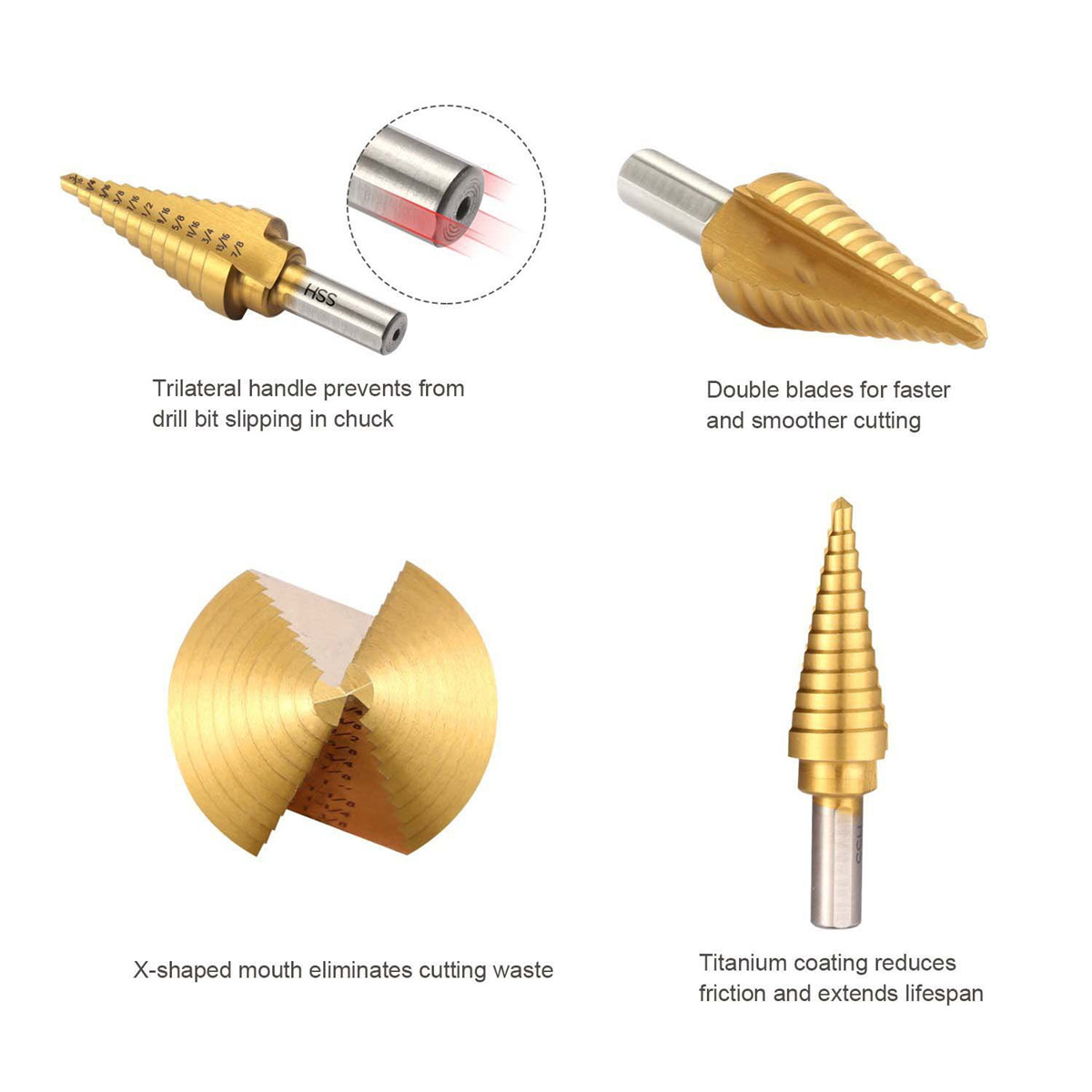 Drillpro-6Pcs-HSS-Titanium-Coated-Step-Drill-Bit-With-Center-Punch-Drill-Set-Hole-Cutter-Drilling-To-1259466-7