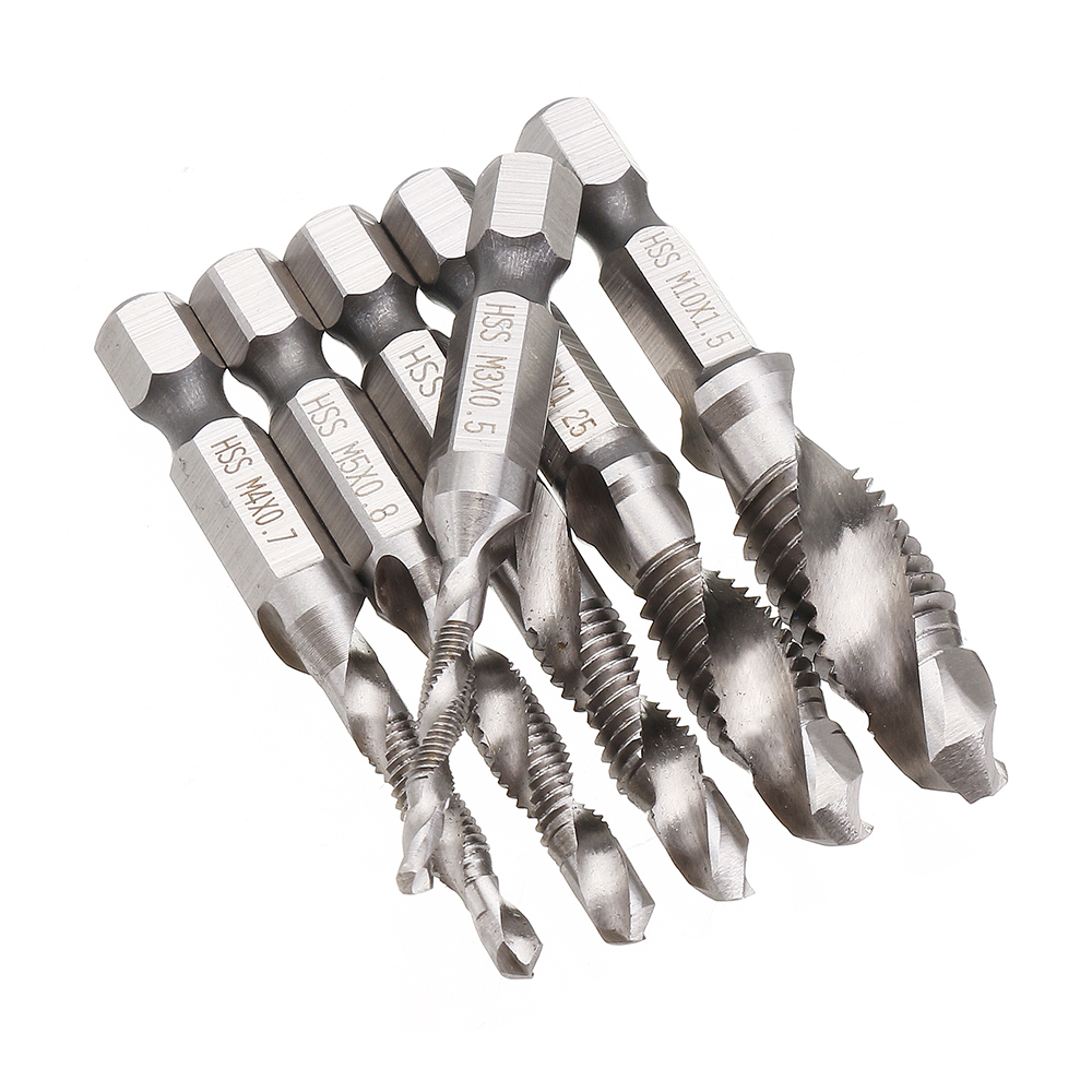 Drillpro-6pcs-HSS-14quot-Hex-Shank-Countersink-Drill-Bit-Set-UNC-or-Metric-Deburr-Countersink-Bits-1006036-5