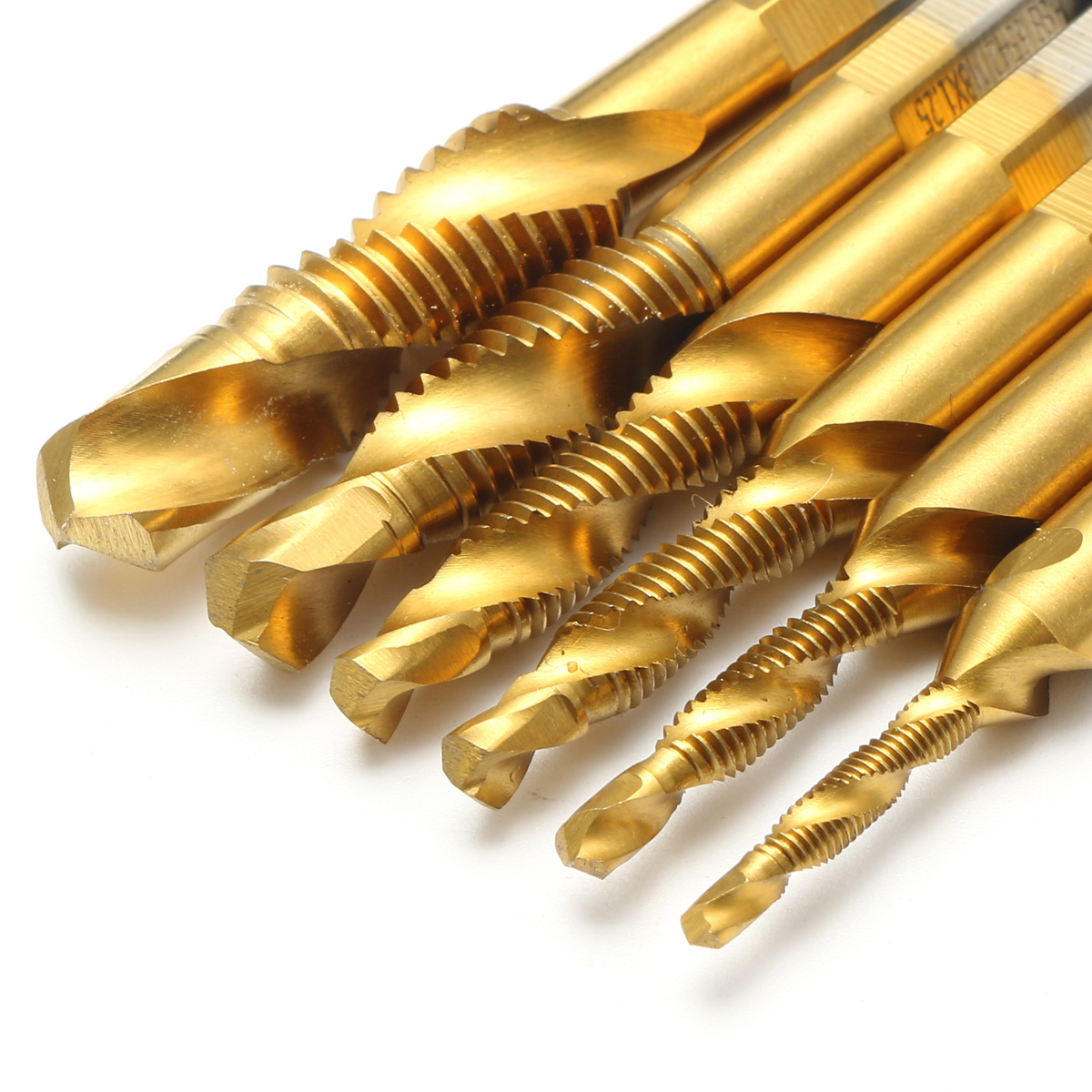 Drillpro-6pcs-M3-M10-Hexagon-Shank-Drill-Tap-Bit-Titanium-Plated-HSS-6542-Deburr-Countersink-Bits-Sc-1023662-8