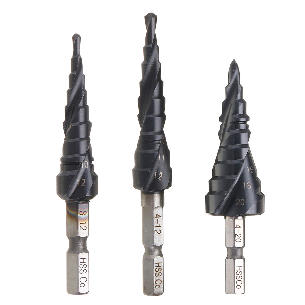 Drillpro-HRC89-M35-Cobalt-Step-Drill-Bit-3-124-124-20mm-TiAlN-Coated-Step-Drill-14-Inch-Hex-Shank-1328303-1