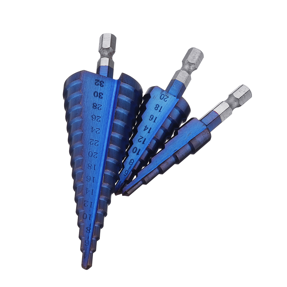 Upgrade-3Pcs-14-Inch-Hex-Shank-Blue-Nano-Coated-Step-Drill-Bit-Set-4-124-124-32mm-1547329-2