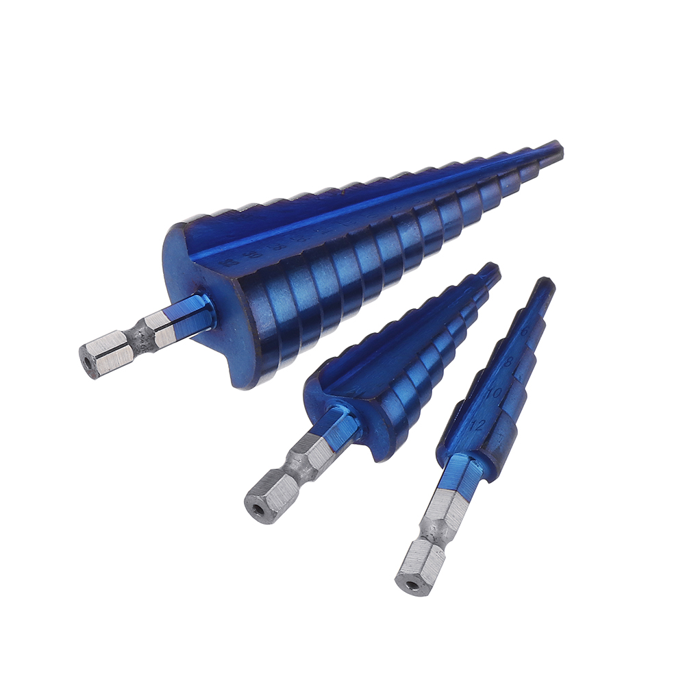 Upgrade-3Pcs-14-Inch-Hex-Shank-Blue-Nano-Coated-Step-Drill-Bit-Set-4-124-124-32mm-1547329-3