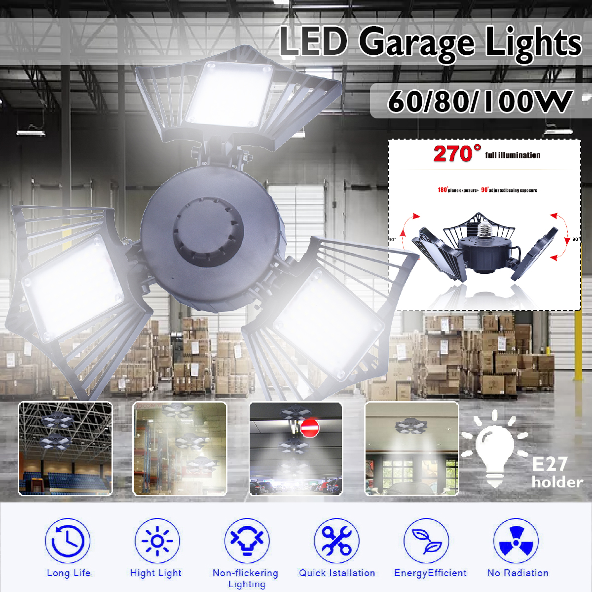 6080100W-LED-Garage-Lights-Deformable-Ceiling-Fixture-Workshop-Shop-Three-Leaf-1666775-1
