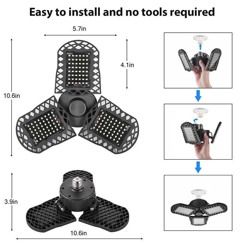 85-220V-60W-E27-Deformable-Garage-Light-Pure-WhiteCool-White-Three-Leaf-LED-Light-Bulb-for-Basement--1658365-7