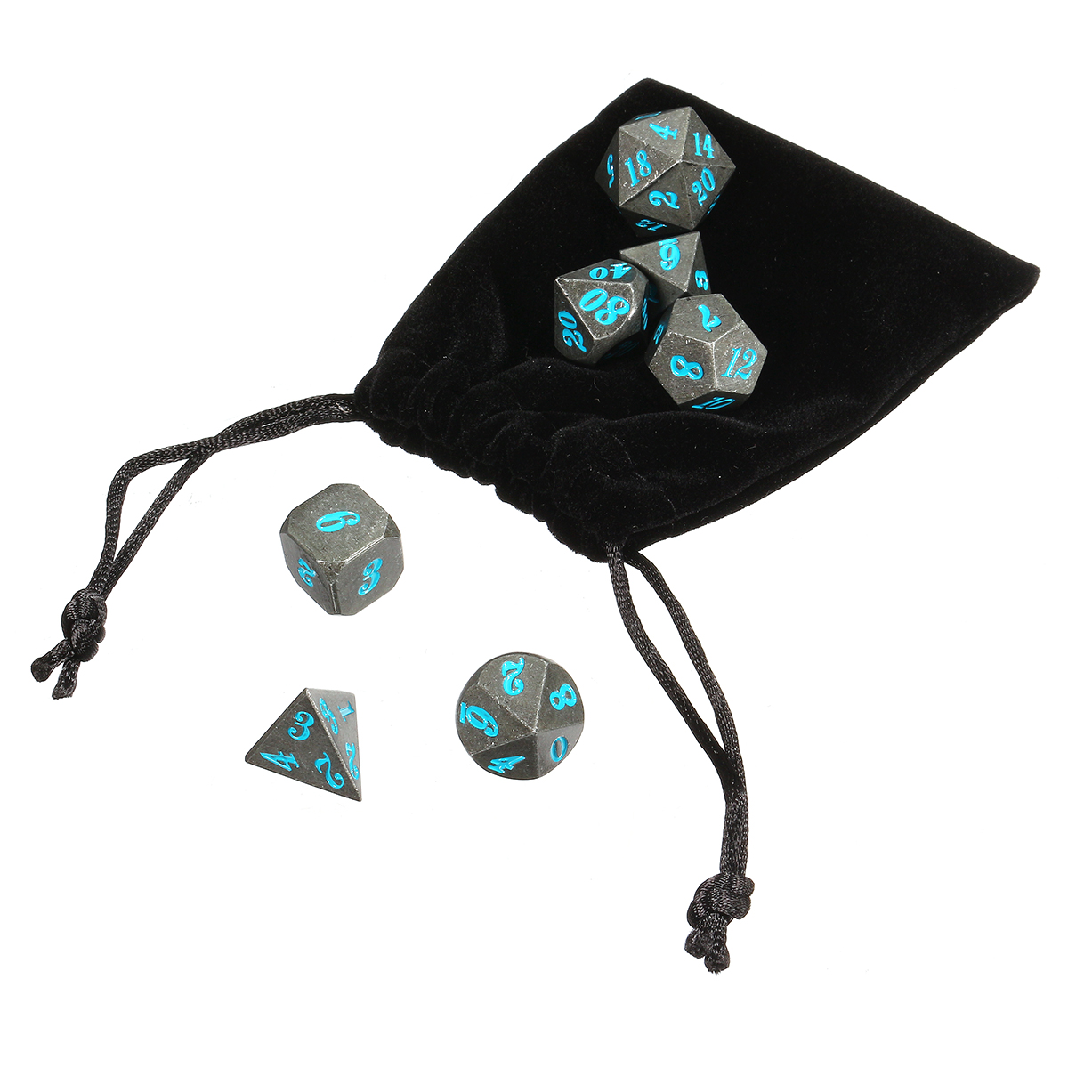 Antique-Metal-7-Pcs-Multisided-Dice-Heavy-Metal-Polyhedral-Dices-Set-w-Bag-1292360-4