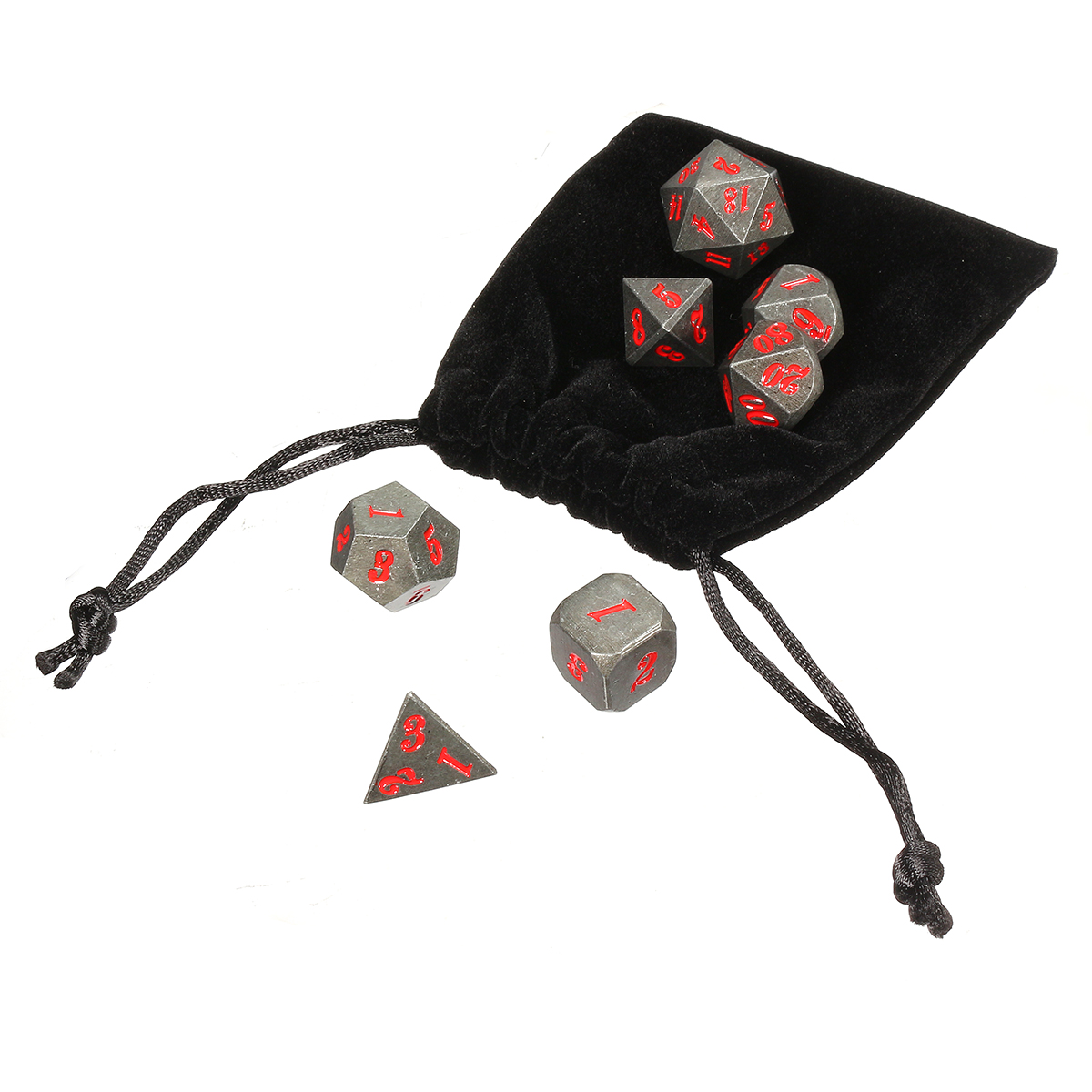 Antique-Metal-7-Pcs-Multisided-Dice-Heavy-Metal-Polyhedral-Dices-Set-w-Bag-1292360-8