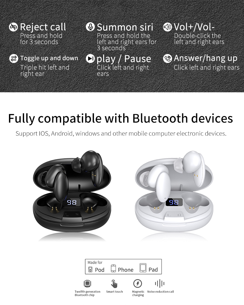 Bakeey-TWS-X16-True-Wireless-bluetooth-Earphone-Noise-Reduction-Touch-Control-In-ear-Headphone-With--1781446-6