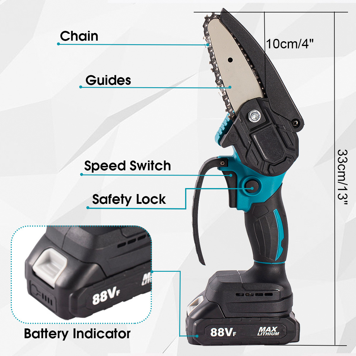 4-Inch-88VF-Cordless-Electric-Chain-Saw-One-Hand-Saw-Woodworking-Tool-W-None1pc2pcs-Display-Battery--1907389-8