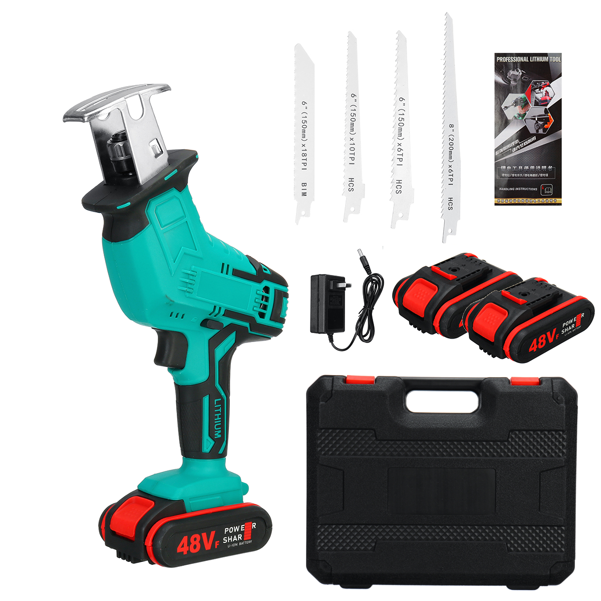 48V-Cordless-Reciprocating-Saw-With-Battery-Charger-recip-Sabre-Saw-New-Power-Tool-1734472-13
