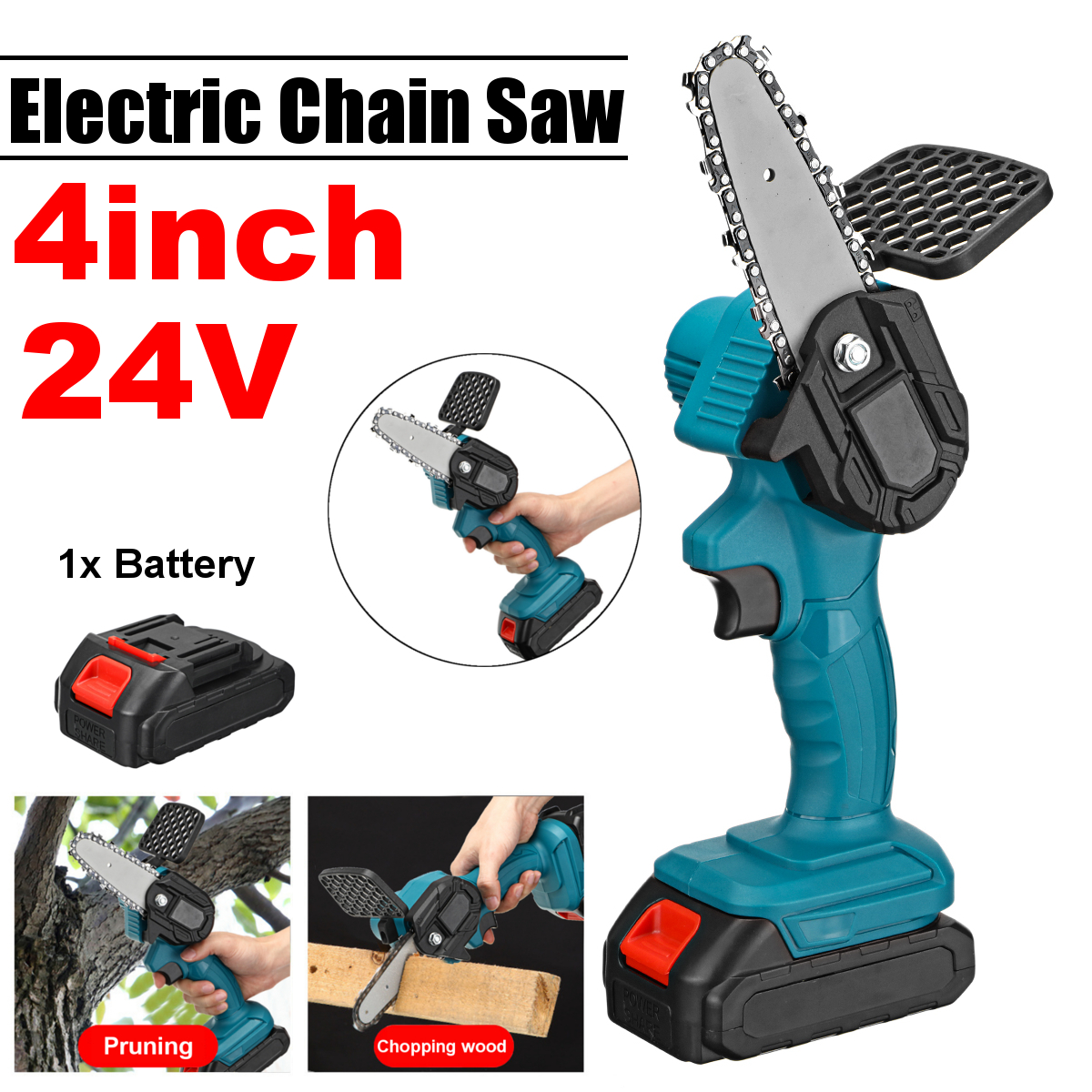 550W-24V-4-Mini-Cordless-One-Hand-Electric-Chain-Saw-Woodworking-Wood-Cutter-W-1pc-Battery-1771798-2