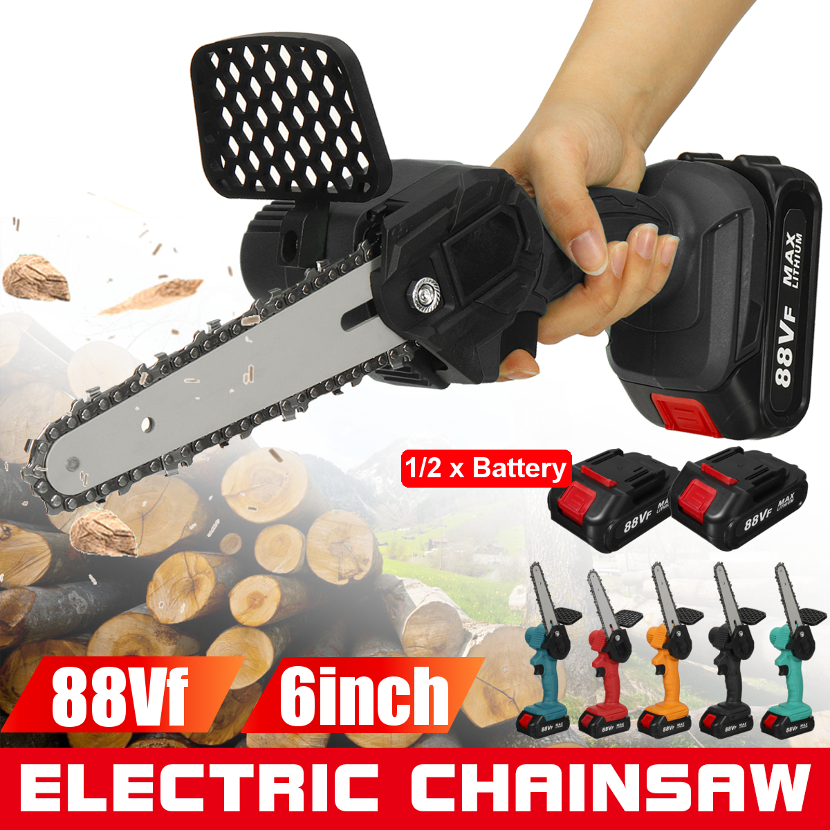 88VF-Rechargable-Mini-Chain-Saw-6-Inch-Cordless-Electric-Chainsaw-With-Batteriy-Wood-Work-Cutter-Too-1843505-2