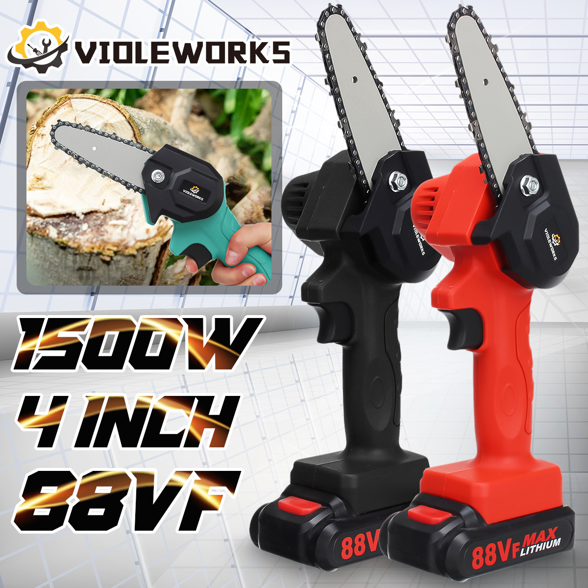 VIOLEWORKS-4-Inch-88VF-Cordless-Electric-Chain-Saw-1500W-One-Hand-Saw-Woodworking-Wood-Cutter-W-12-B-1868917-1