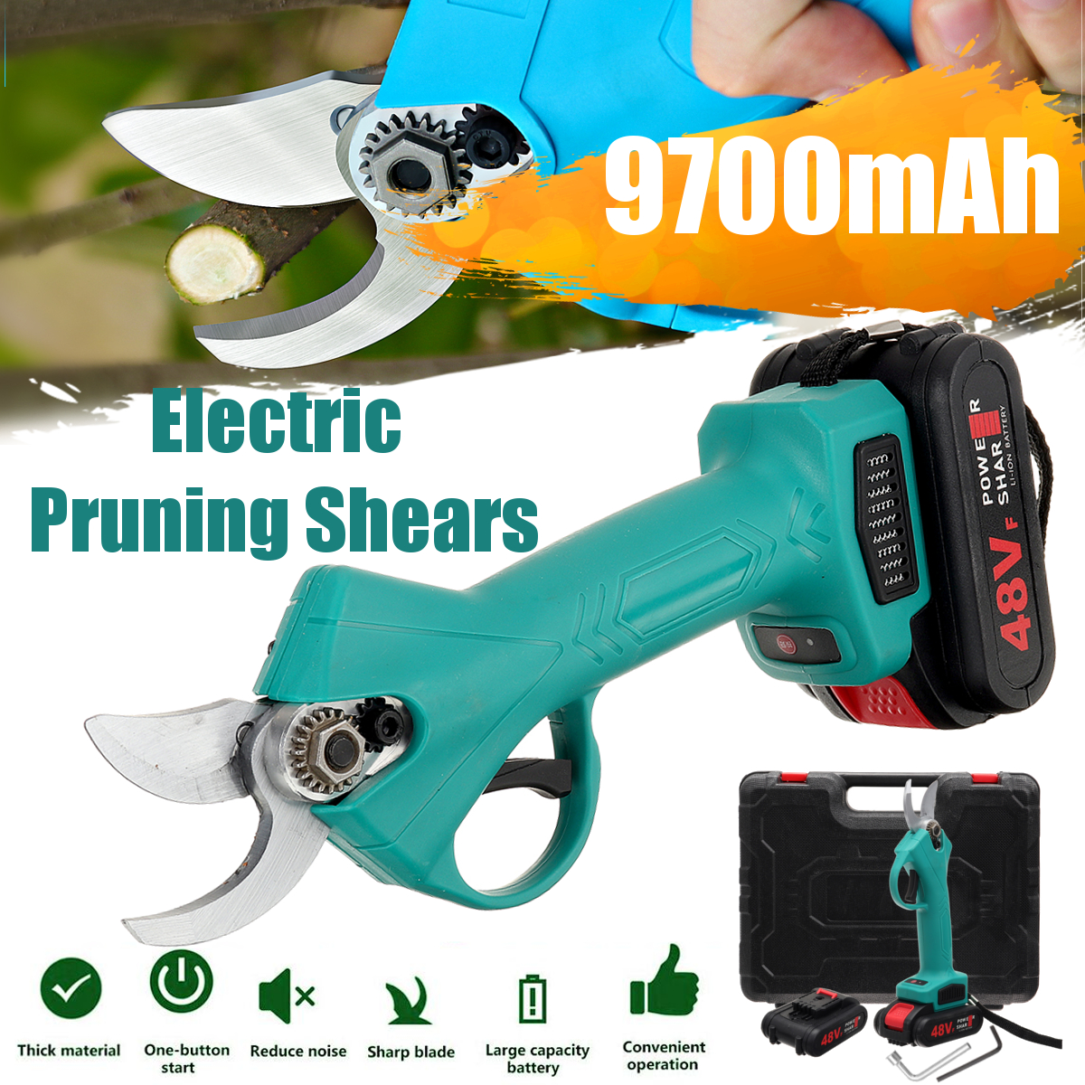 98VF-110-240V-30mm-Cordless-Electric-Branch-Scissors-Pruning-Shear-Pruner-Ratchet-Cutter-with-2-Batt-1818961-1