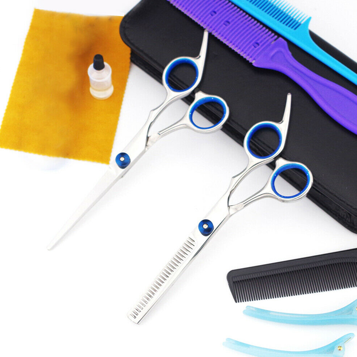 9pcs-Hair-Scissors-Cutting-Thinning-Shears-Comb-Clips-Scissors-Kit-1691855-9