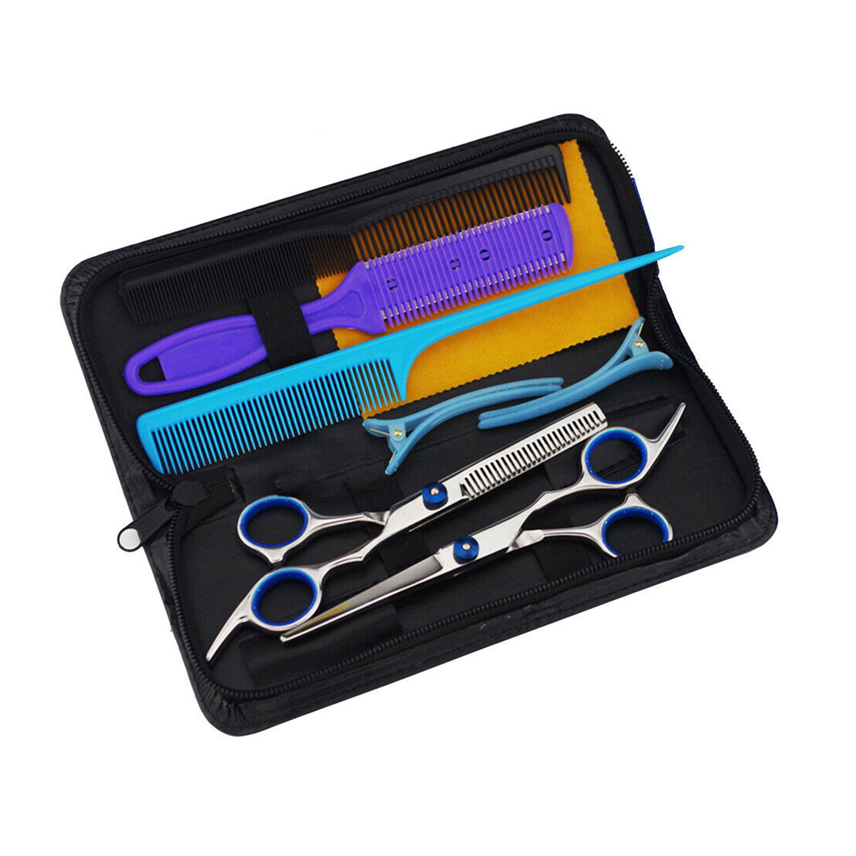 9pcs-Hair-Scissors-Cutting-Thinning-Shears-Comb-Clips-Scissors-Kit-1691855-10