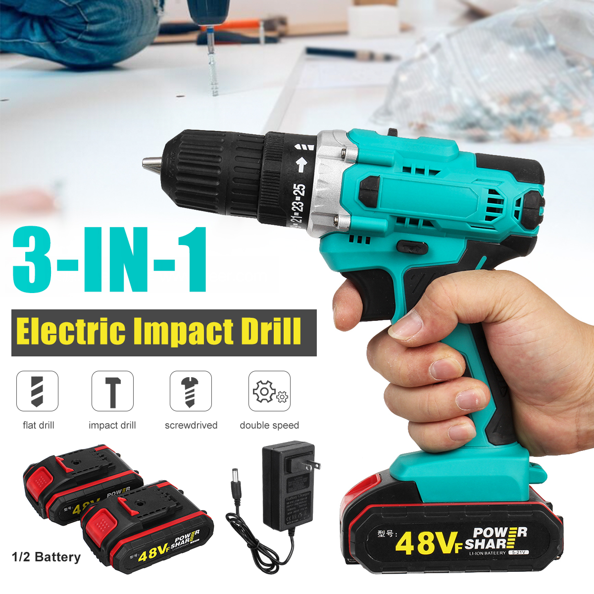 48vf-3-In-1-Multifunctional-Cordless-Drill-Electric-Torque-Wrench-Screwdriver-Drill-38-Inch-Chuck-Co-1843520-1