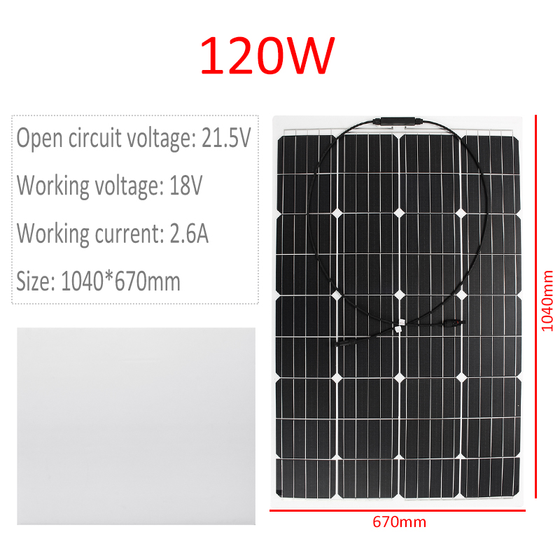 120W-18V-Monocrystalline-Silicon-Semi-flexible-Solar-Panel-Battery-Charger-with-MC4Connector-1450068-5