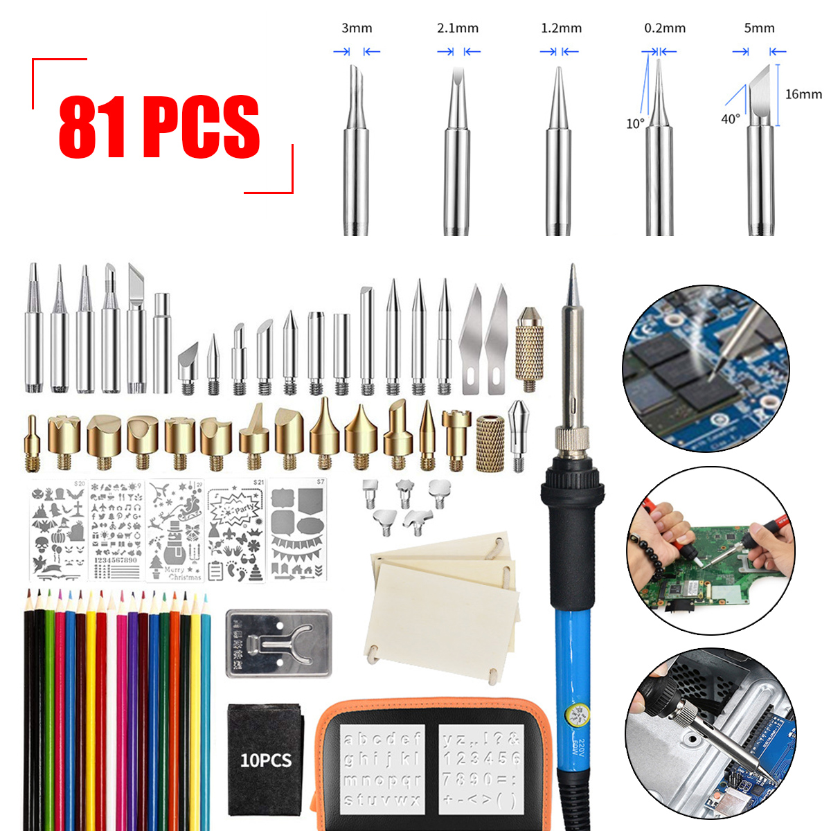 81Pcs-Wood-Burning-Pen-Set-Stencil-Soldering-Iron-Tips-Tools-Pyrography-Kit-1736557-1