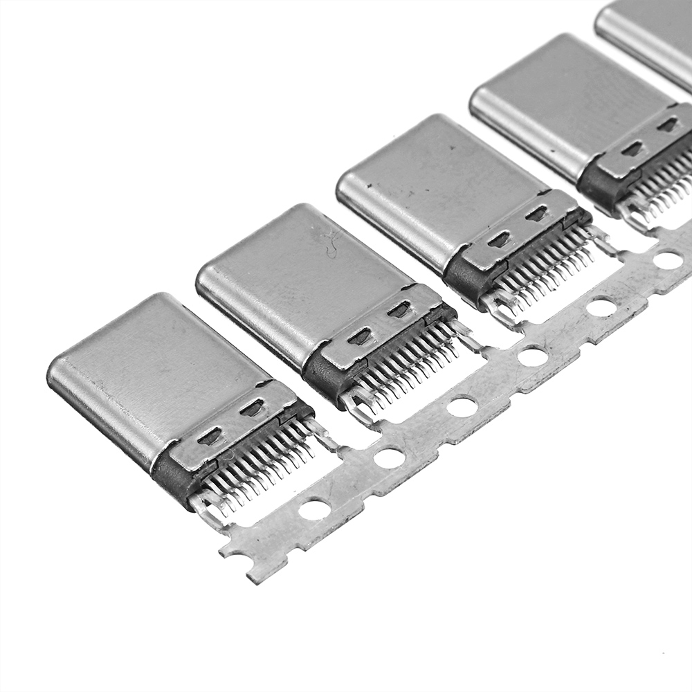 10PCS-TYPE-C-31-Upright-24p-Patch-Male-180-Degrees-With-Grounding-Foot-Fixed-Riveting-Male-L111MM-1845882-5