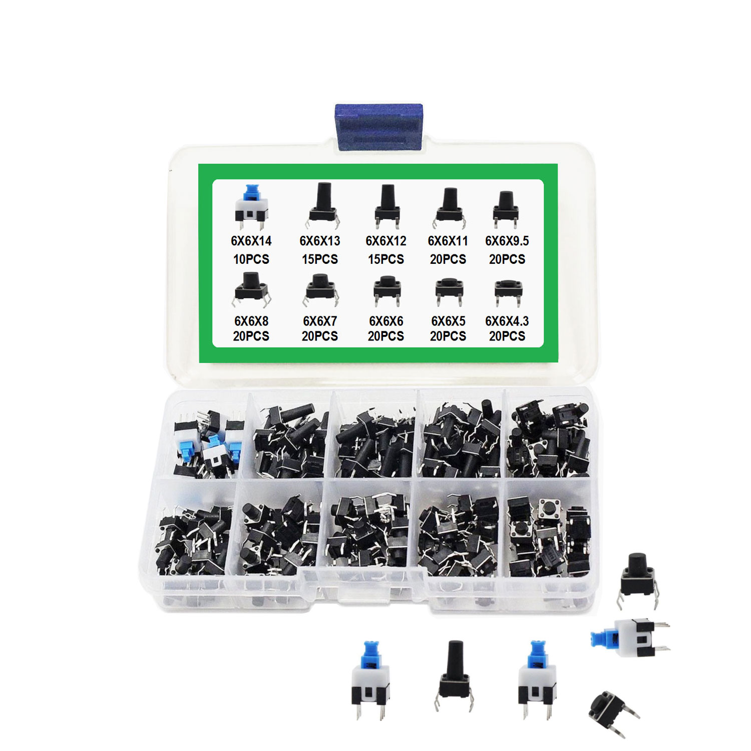 180pcs-Key-Switch-10-Kinds-6x6mm-Tactile-Push-Button-Switch-micro-trigger-Mini-Momentary-Tact-Assort-1804677-1