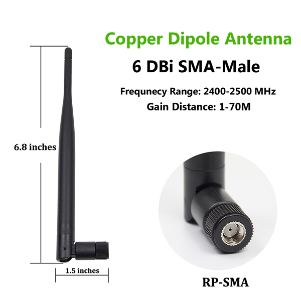 24GHz-6dBi-50ohm-Wireless-Wifi-Omni-Copper-Dipole-Antenna-SMA-To-IPEX-For-Monitoring-Router-195mm-1193324-1